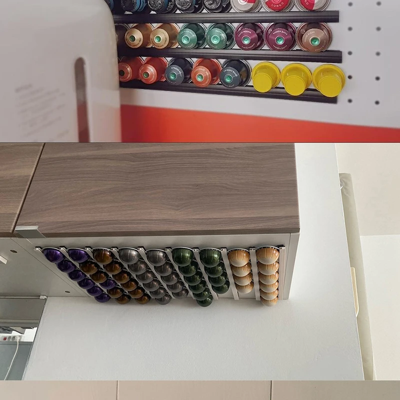 Description Picture 6 of itemCoffee Pod Capsule Holder 6 Pack Coffee Pod Counter Storage Strips Saving Space Compatible With K Cup Pods,Nespresso Pods