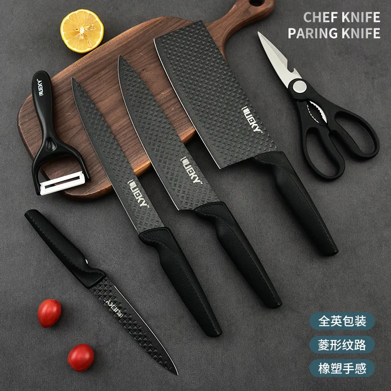 ARCOFF Juegos de cuchillos, 4 unids cuchillos de cocina conjunto de  chef+pelar+cuchilla+santoku cuchillo acero inoxidable cocina herramientas  cuchillo