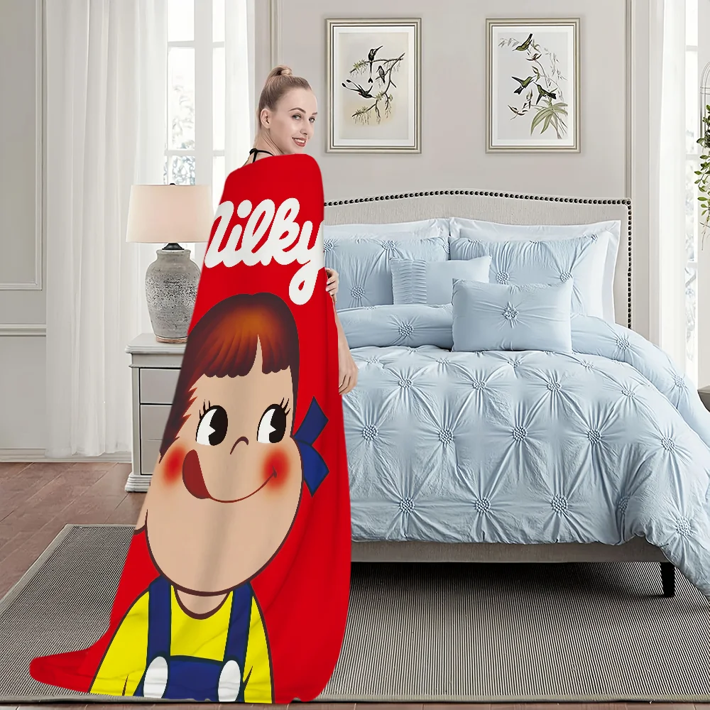 Blanket Plush Nap Sofa rug for Cute Living Room Cartoon Warm Office Fujiya Peko Bedroom Birthday Chan Home Travel Girl Kid Gifts 5