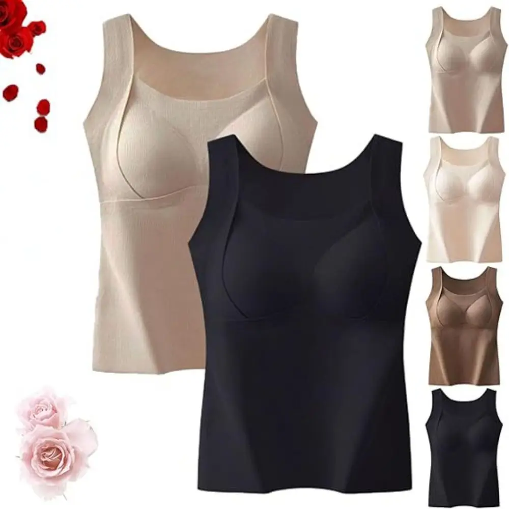 Polyester Sleeveless Seamless Warm Tank Top for Women