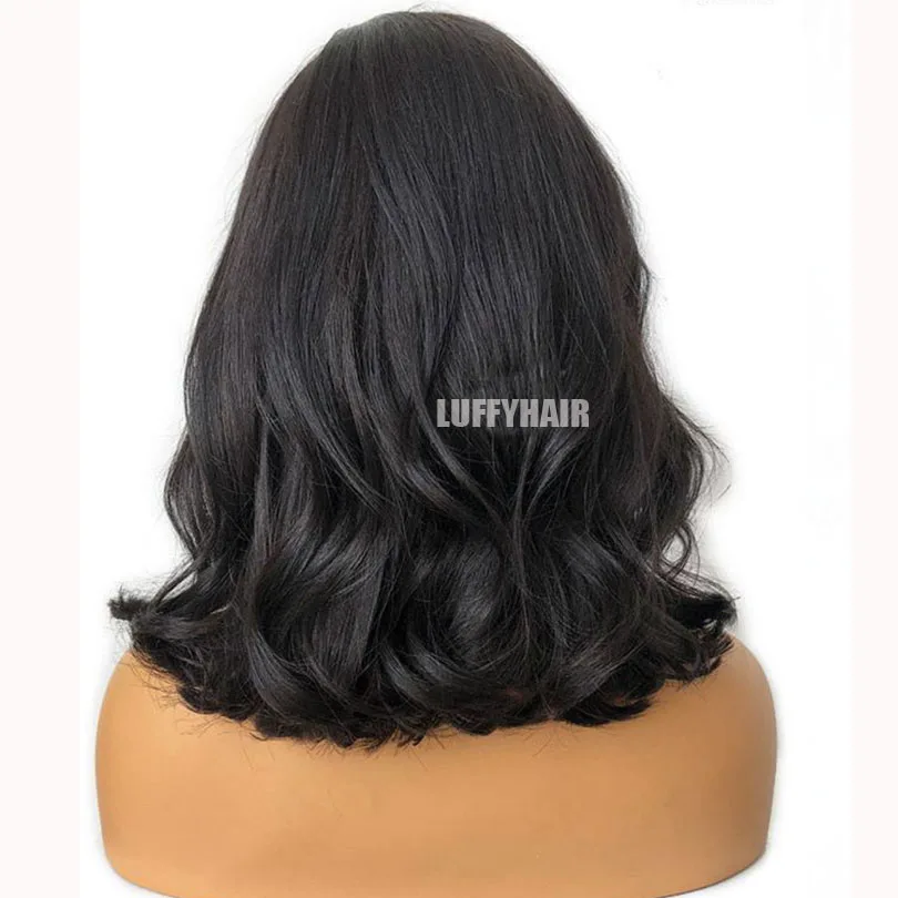 Left Side Part Full Lace Wig Short Wave Human Hair Wigs For Women Malaysian Wavy Full Lace Human Hair Wigs Sale