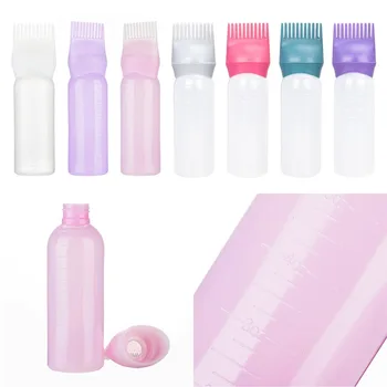 3 Color Salon Hair Oil Applicator Bottle Professional Hairdressing Dyeing Comb Bottles Barbershop Hairdresser Coloring Supplies