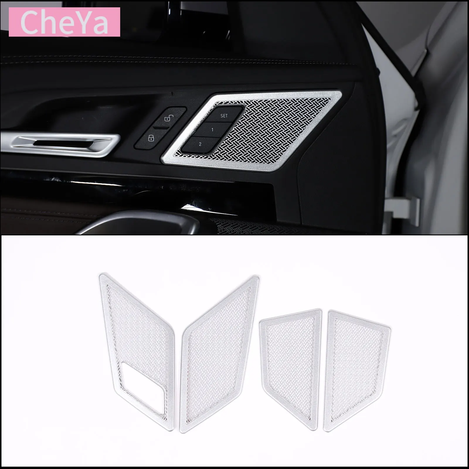 

Stainless Car Interior Handle Speaker Mesh Decorative Cover for BMW iX1 X1 U10 U11 2023-24 Interior Modification Accessories LHD