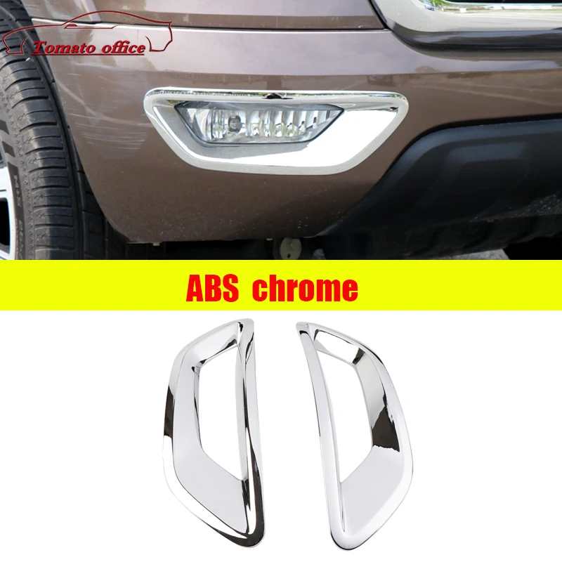 

ABS Chrome Car Front Fog Lampshade Cover Frame Decor Sticker For Great Wall Cannon GWM Poer Ute 2021 2022 Accessories 2pcs