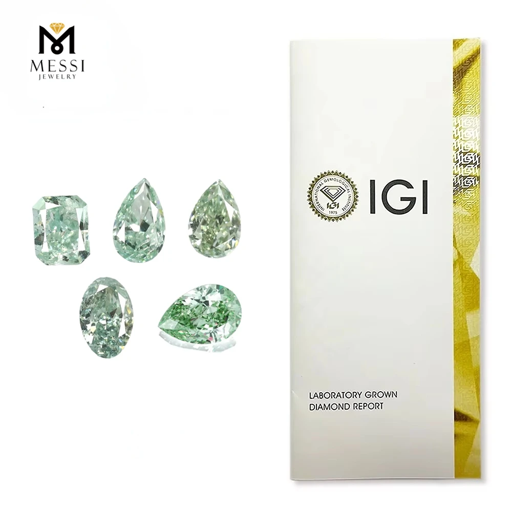 With IGI Certificates Green Lab Grown Diamonds CVD HPHT 1CT~6CT Fancy Colored Diamond