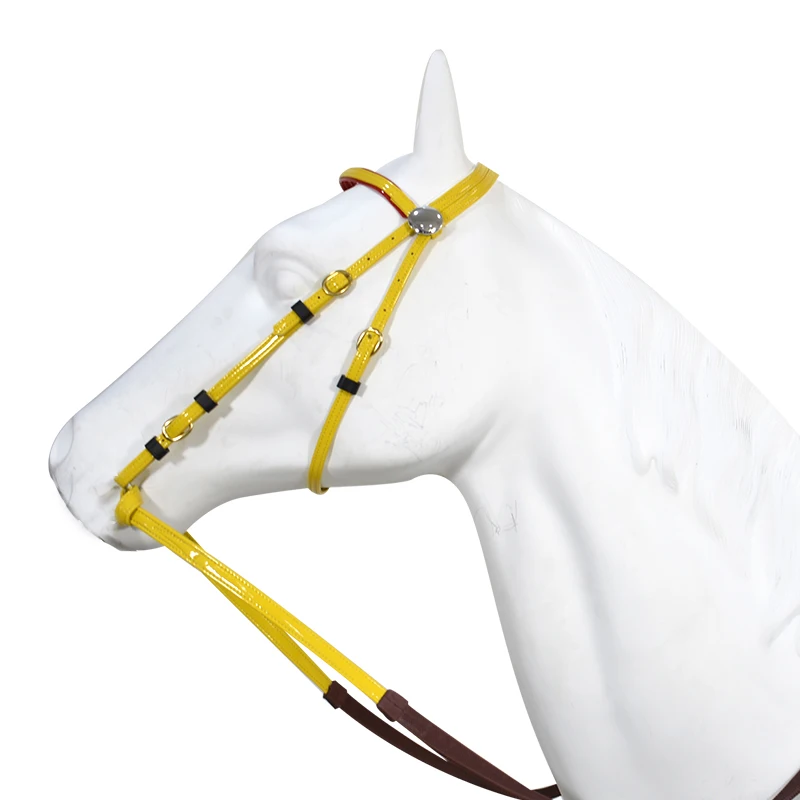 Padded rading Leather Bridle for Horses with EU Inspired Buckle Includes Web Reins with Hand Stops Leather Hors