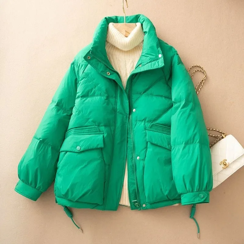 2023 New Women Down Cotton Coat Winter Bread Jacket Female Short Warm Parkas Thick Loose Outwear Versatile Large Size Overcoat