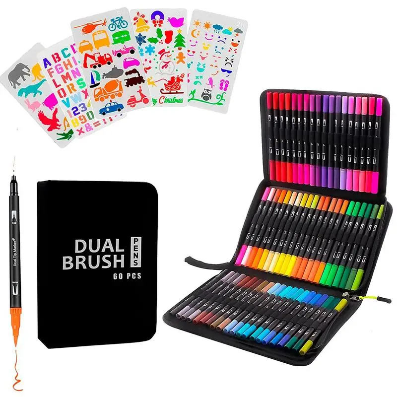 

Dual Markers Brush Pen Art Markers Dual Brush Pens For Coloring Dual Art Markers For Kids And Adults 60/72/120 Colors Set