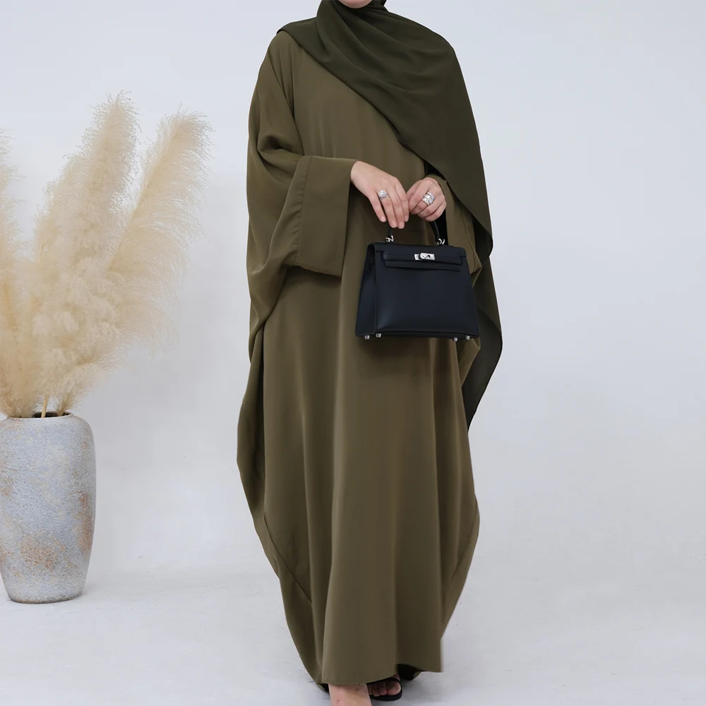 Ramadan Muslim Abaya One Piece Prayer Dress Turkey Nida Batwing Abayas for Women Dubai Kaftan Hijab Robe Jilbab Islamic Clothes