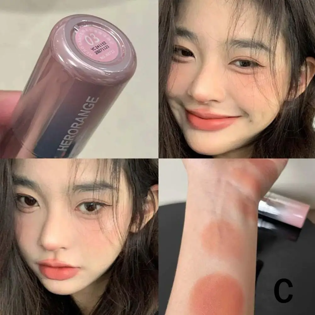 Liquid Blush Stick with Sponge Tip for Lips And Cheeks Waterproof And Long-Lasting Color Correction Korean Makeup blush stick,liquid blush