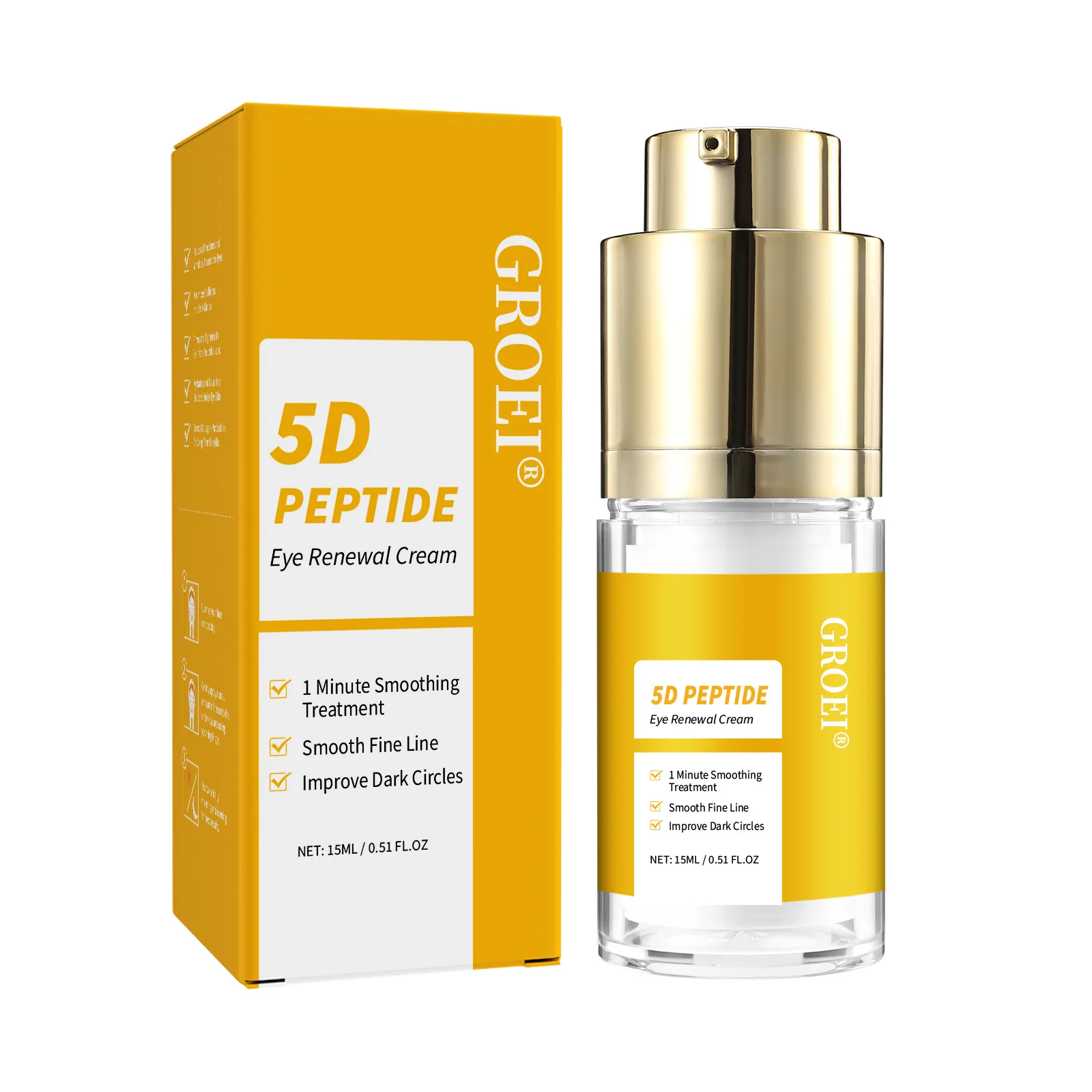 קרם עיניים 5D פפטידים חומצה היאלורונית קפאין טיפול בנפיחות כהות עיגולים קרם עיניים מוצרים לטיפוח העור