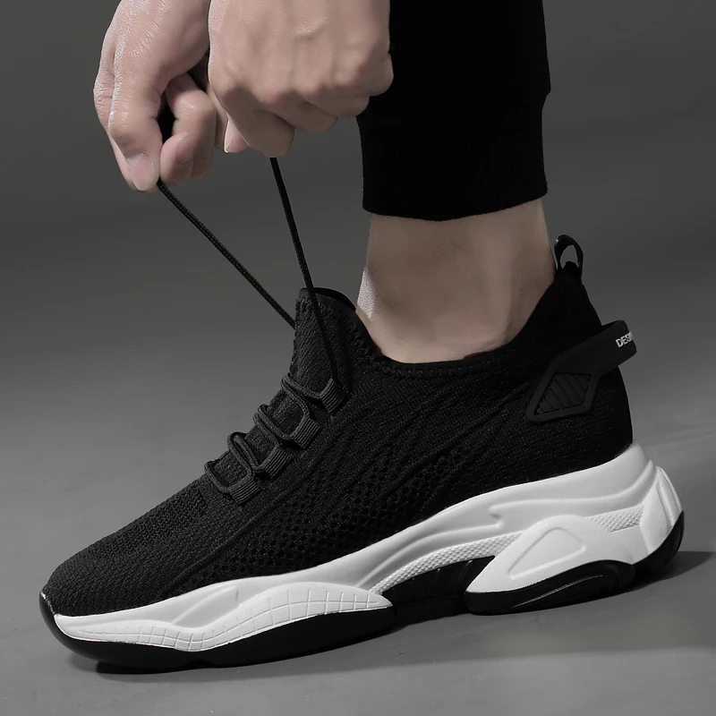 Summer Men's Sneakers Elevator Shoes Height Increasing Insoles 6CM Hidden Heels Sports Inner Heightening mens shoes