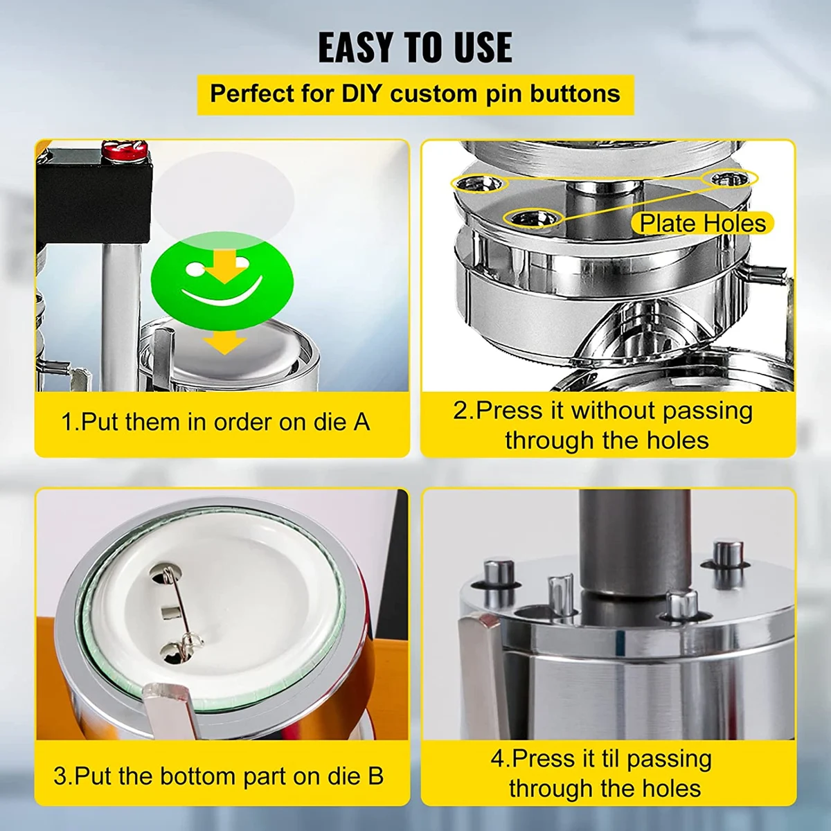 DIY Badge Button Maker Machine badge maker button maker machine Pin Badge Punching Press 25-75MM Button Maker Machine with 100-500Pcs Part+Circle Cutter