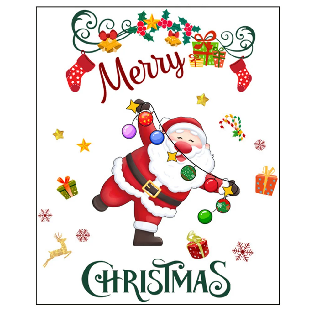

Christmas Wall Sticker Party Window Stickers Xmas Decorations Glass Indoor Home Pvc Clings