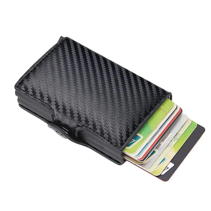 Wallet Card Holder RFID Blocking Protection Men ID Clip Leather Metal Aluminum Business Bank