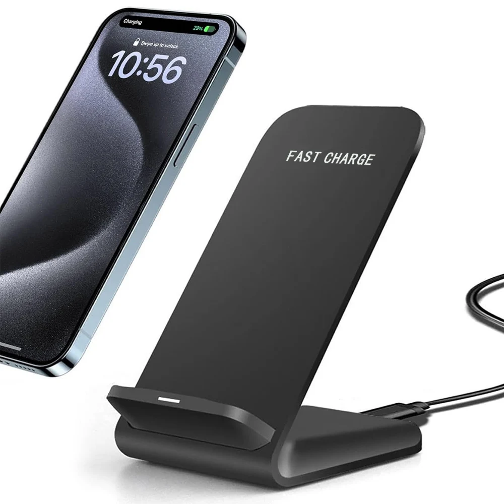 Support de charge sans fil rapide compatible avec Samsung S24/S23/S22/S21 Ultra, iPhone 17-12 Pro Max et smartphones Xiaomi