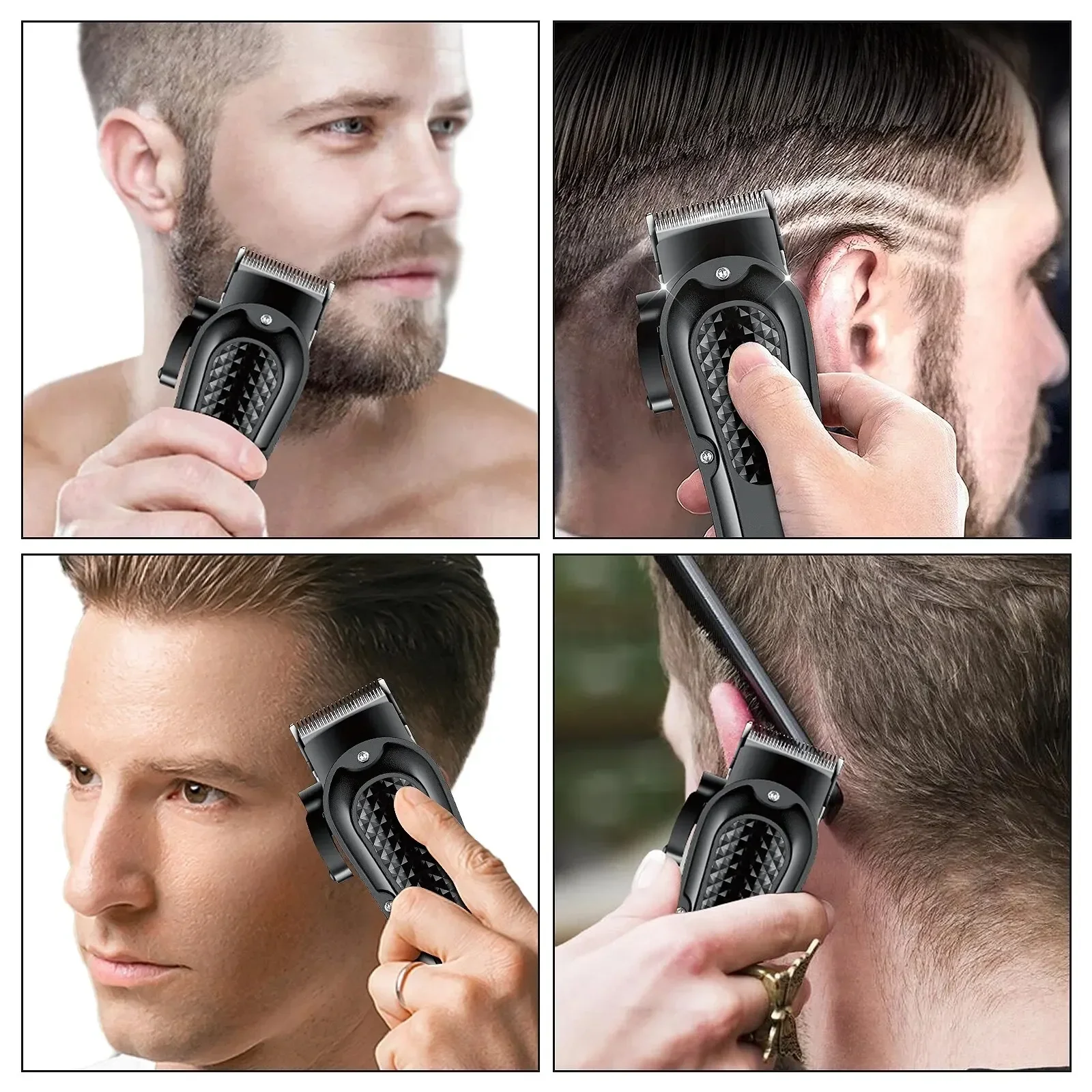 Adjustable Professional Clipper Barber Trimmer For Men Electric Powerful Hair Cutting Machine Rechargeable Haircut Kit_voghion.com