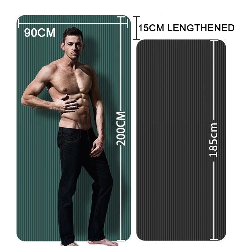 Yoga Mat 200CM x 90CM Exercise Yoga Mat High Density Anti-Tear Fitness & Exercise Gym Mat With Carrying Strap and Bag