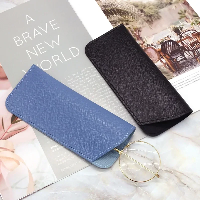 PU Leather Pouch Bag Pocket Eyeglasses Sleeve Eyewear Protector Pure Color Leather Eyeglass Sunglasses Reading Glasses Case Soft glasses case glasses storage bag sunglasses bag zipper eyewear box