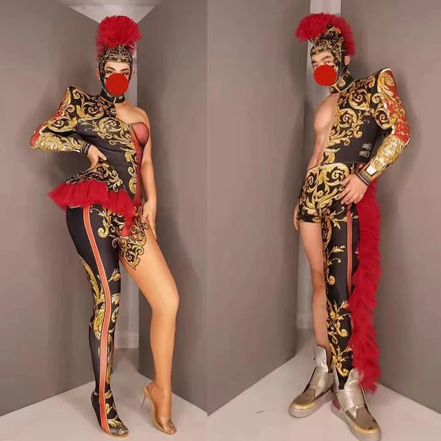 Body Performance Jumpsuit Dance Costume Salsa Bachata Drag Queen One-piece