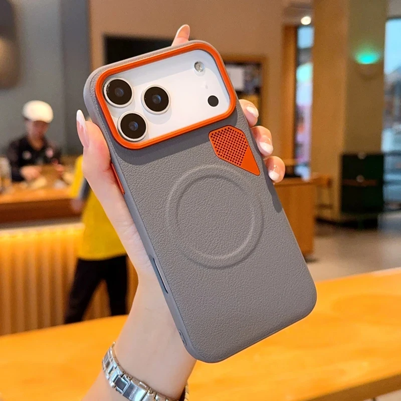 Enhanced Magnetic Phone Case with High-Quality PU Leather and CPU Cooling for Business Professionals