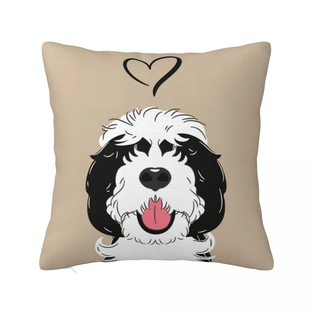 

LOVE Black and White Sheepadoodle 1 Throw Pillow Sofa Cushions Covers luxury sofa pillows