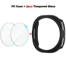 Premium Tempered Glass & PC Protective Watch Case with TPU Plating for Galaxy Watch 8 40mm (Black Bundle)