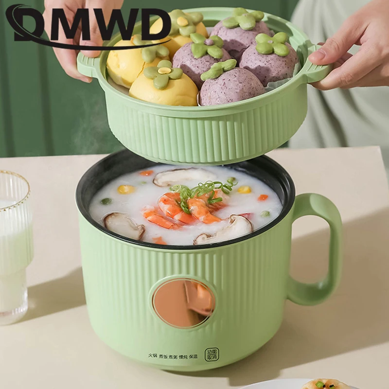 1.7L Multifunction Electric Rice Cooker Smart Mini Noodles Pot Heater Cup Egg Omelette Frying Pan Porridge Soup Stew Cooker 220V 4