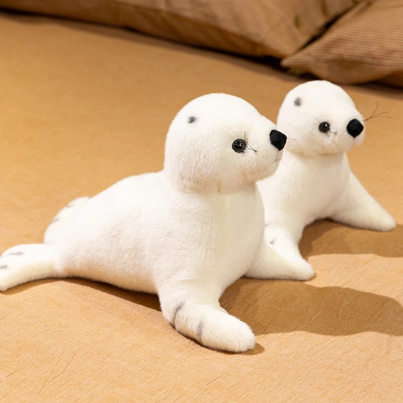 New White Seal Doll Simulation Stuffed Plush Toy Handmade Doll Cartoon Anime Cute Children's Birthday Gift Fun Doll