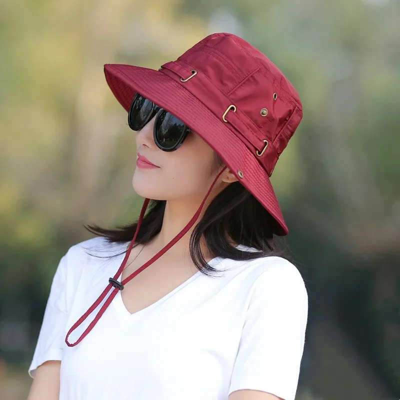 

Unisex Summer Sunscreen Wide Brim Bucket Hats Women UV Protection Waterproof Panama Caps Hunting Sun Fisherman Hat for Mens