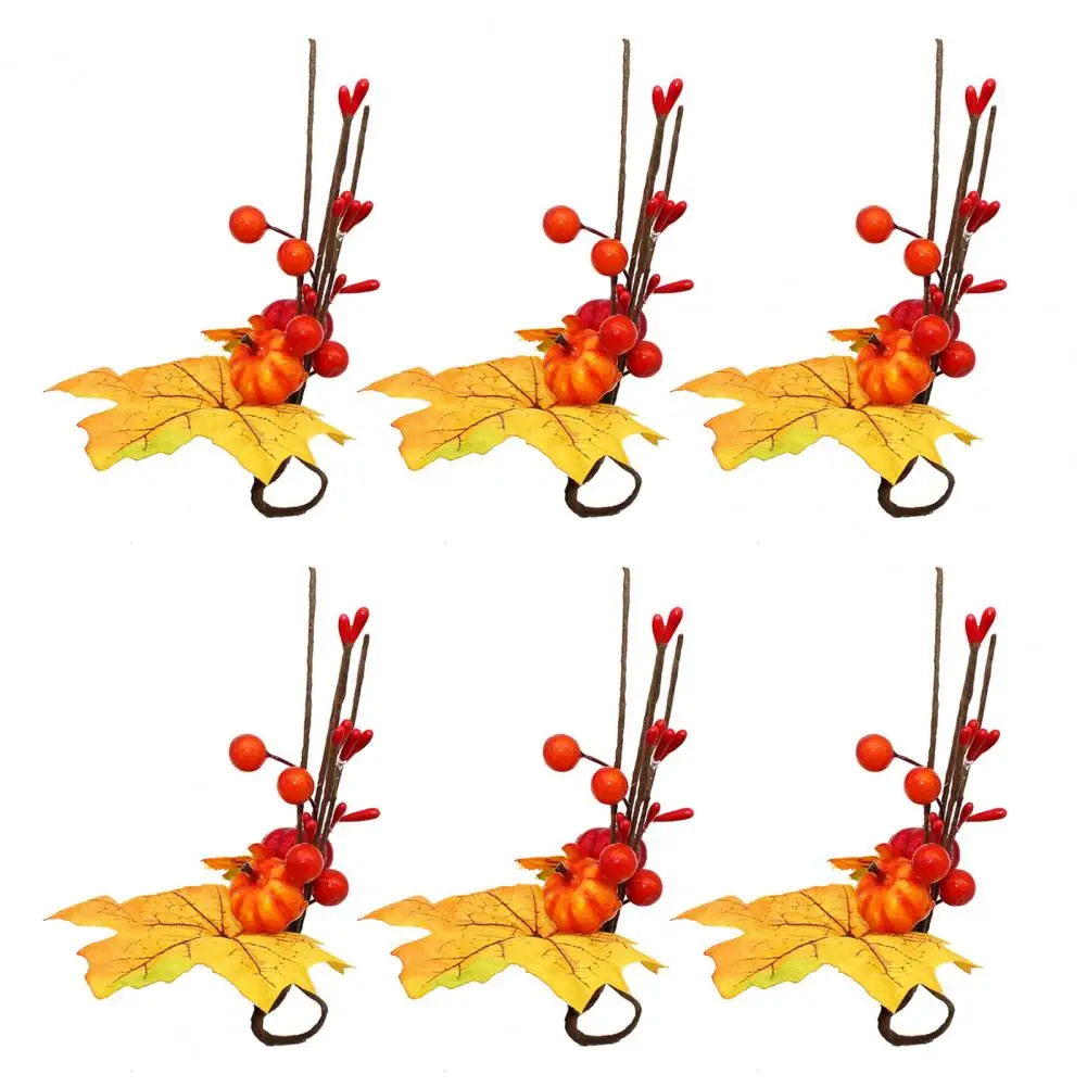 

Halloween Napkin Rings Maple Leaf Napkin Rings Thanksgiving Napkin Rings Realistic Veins Design Pumpkin Maple Leaves Buckles