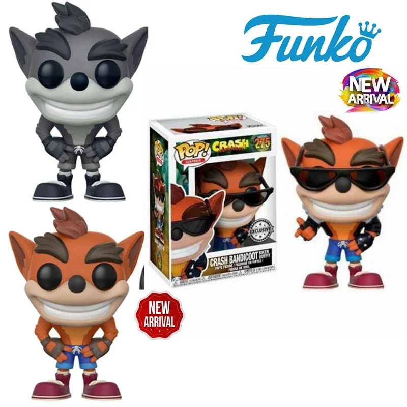 thumbnail image 1 of FUNKO POP Games Crash Bandicoot Biker Outfit 275# Crash Bandicoot Chase Grey 273# Figura de vinilo exclusiva Modelo Juguetes para niños, 1 of 5