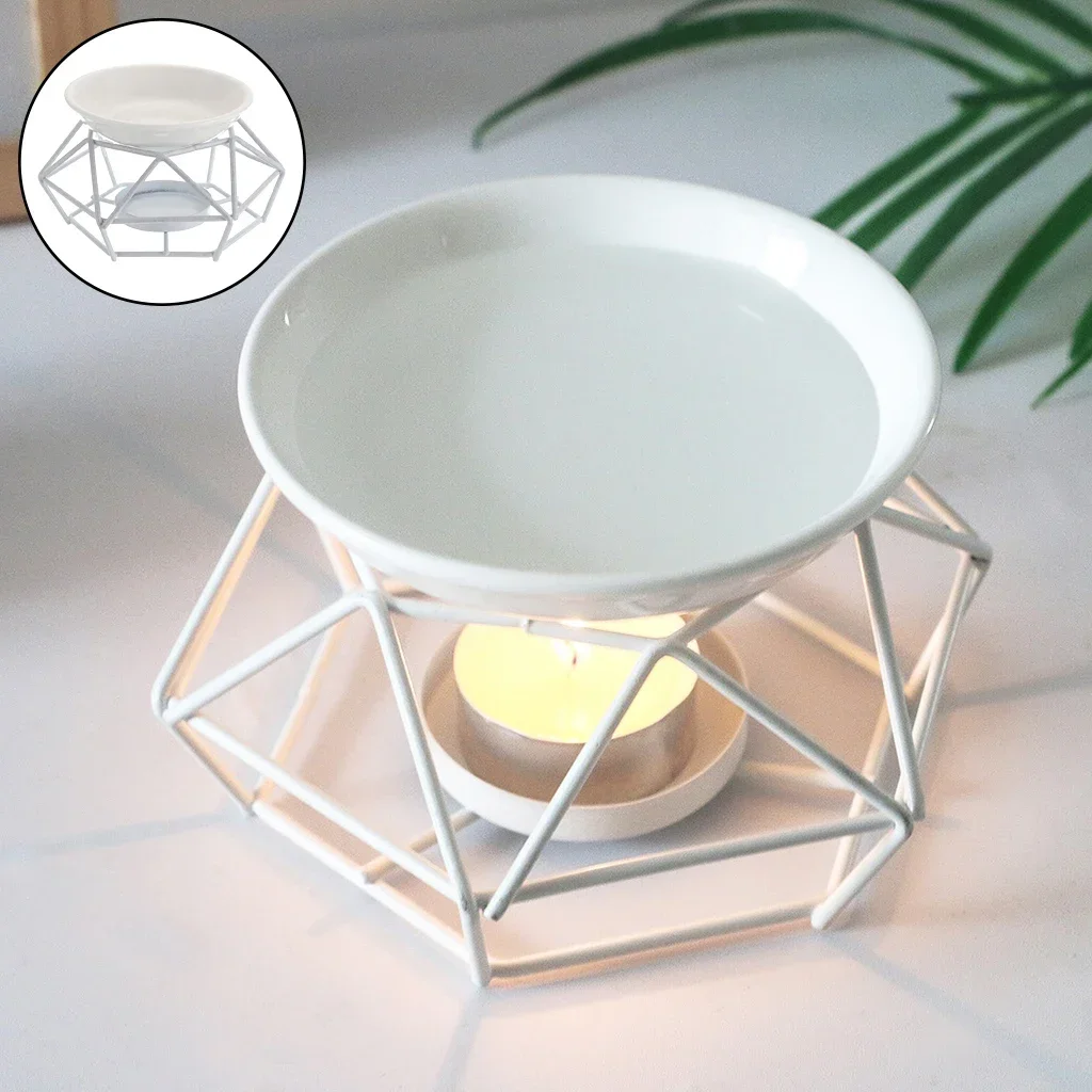 

Aroma Incense Oil Burner Spa Aromatherapy Durable Geometric Decor Living Fragrance Diffuser Room Warmer