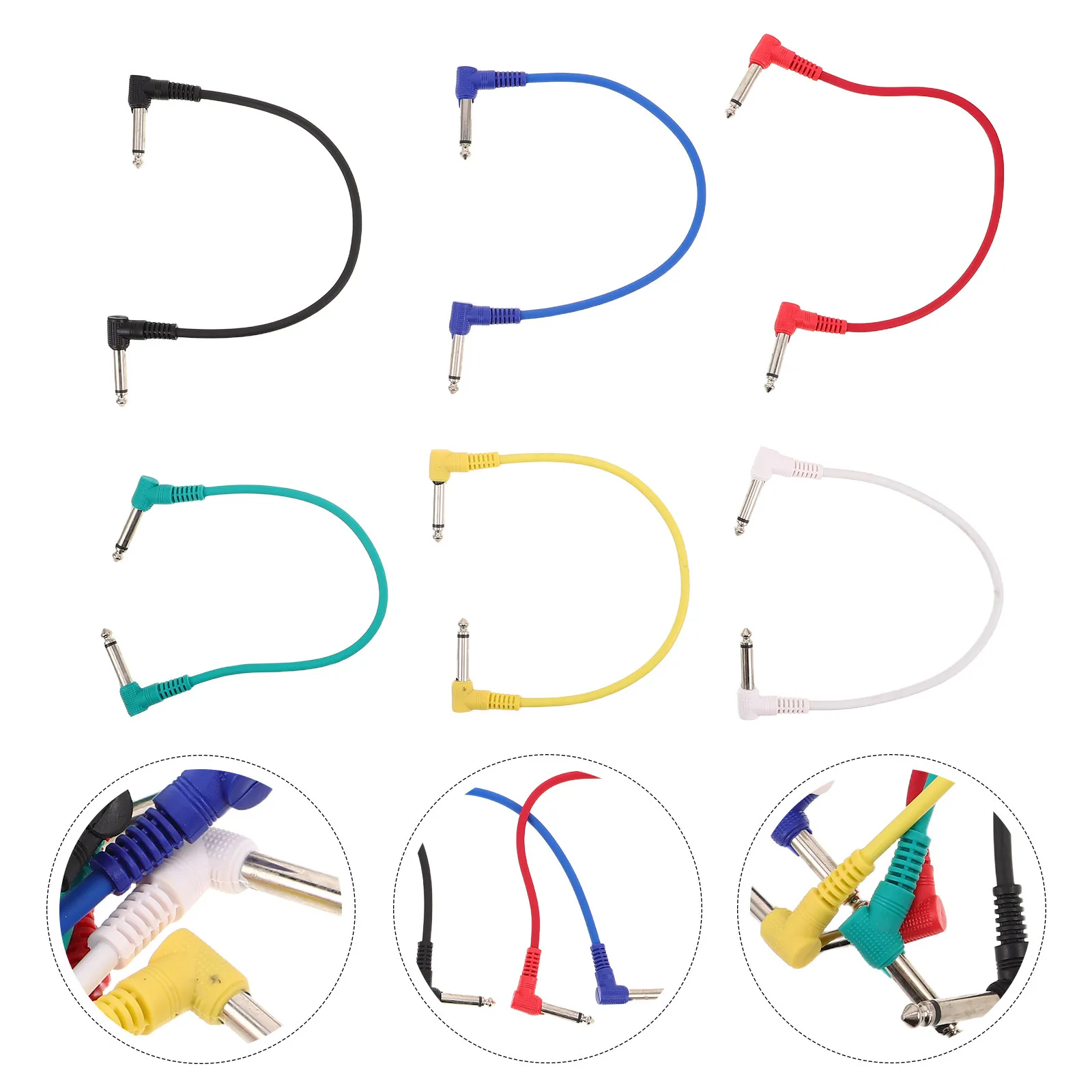 6Pcs 일렉트릭 기타 효과 페달 패치 케이블 30Cm 금속 하우징 소음 감소 기타 베이스 앰프용 안정적인 신호 전송