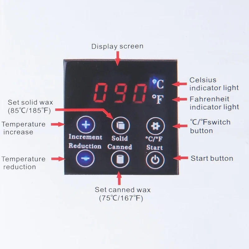Wax Heater Machine Paraffin Warmer Wax Beans With LED Display Screen For Depilation Body Depilatory Hair Removal Spa Bikini