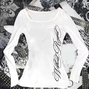 Kawaii Cute Girls pattern Women Clothing Tops Retro Harajuku Long sleeves Streetwear Fashion Y2k Style Print tops 2000s Summer 1