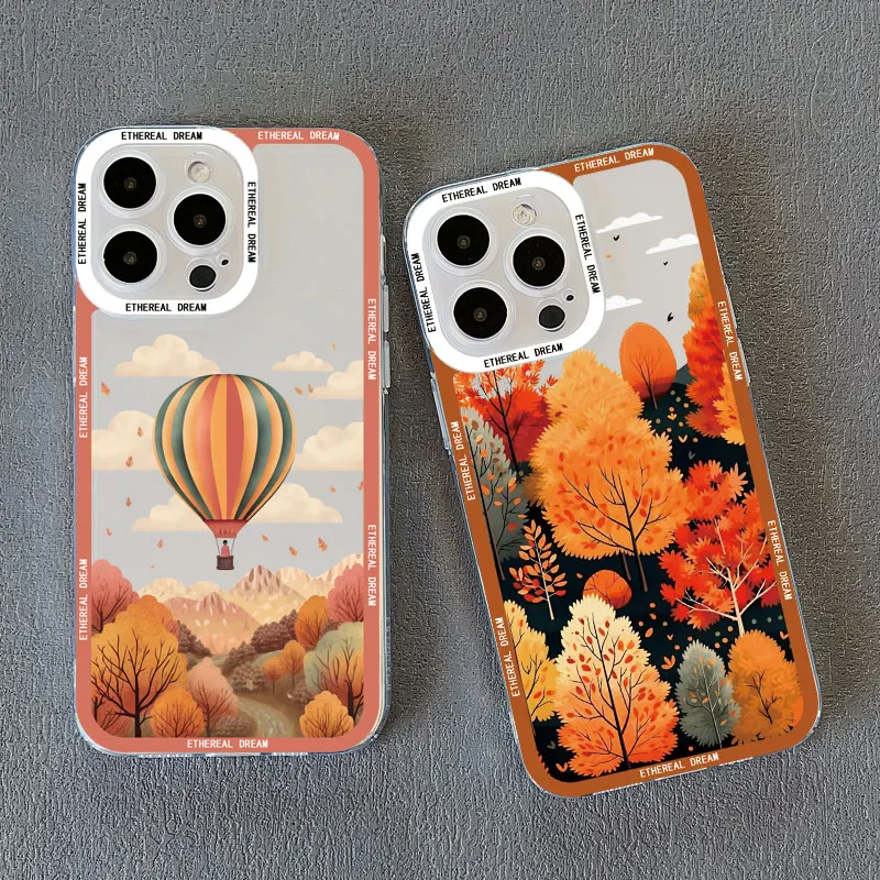 Autumn Forest Leaves Transparent Phone Case
