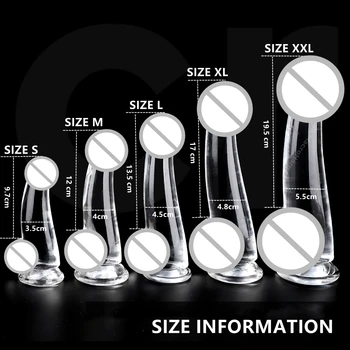 5-10 Inch Smooth Crystal Dildo with Suction Cup Body Safe Orgasm Fake Penis Multiple Size Sexy Dildos Erotic Adult Sex Toys Shop 4