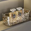 Luxury Crystal Clear Makeup Organizer, Plastic Cosmetic Storage Box, Freestanding Display Case, Lightweight for Bathroom, Vanity 1