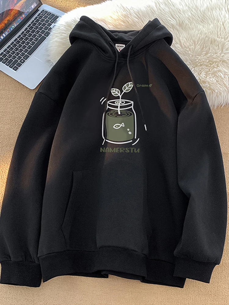 thumbnail image 1 of Sudaderas con dibujos animados kawaii divertidas para hombre, sudaderas con capucha de moda con personalidad, sudaderas holgadas de estilo hip hop con forro polar, 1 of 5