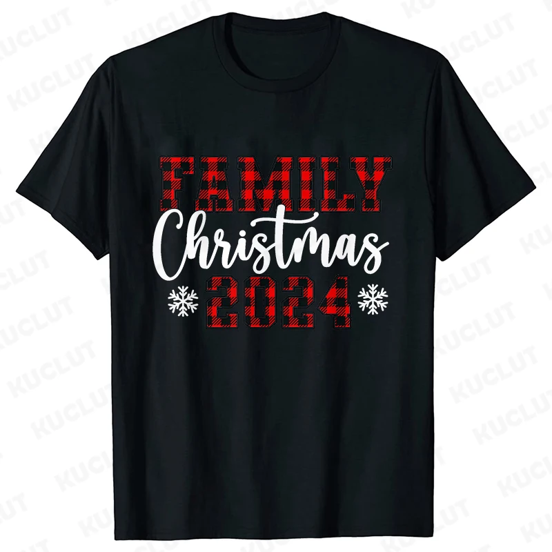 Camiseta navideña de We Are Family, camiseta navideña a juego, camiseta de fiesta de la tripulación navideña, ropa de manga corta, camisetas de Feliz Año Nuevo