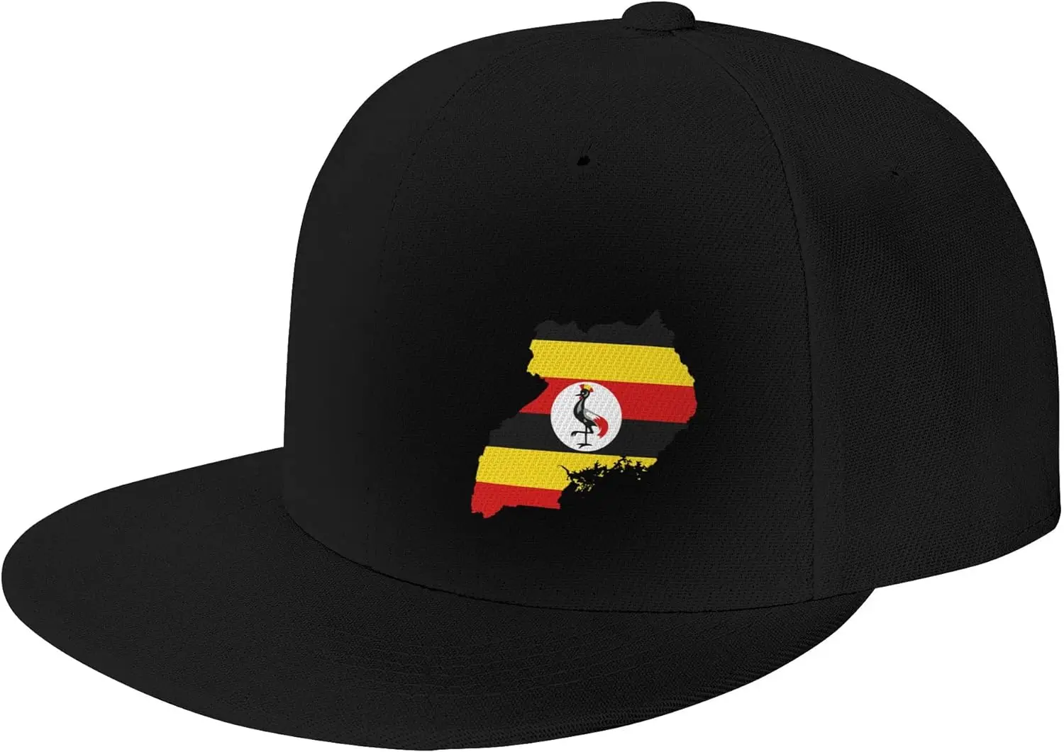 

Flat Brim Cap Snapback Hat for Men - Uganda Geography Map Flag Prints Adjustable Baseball Cap