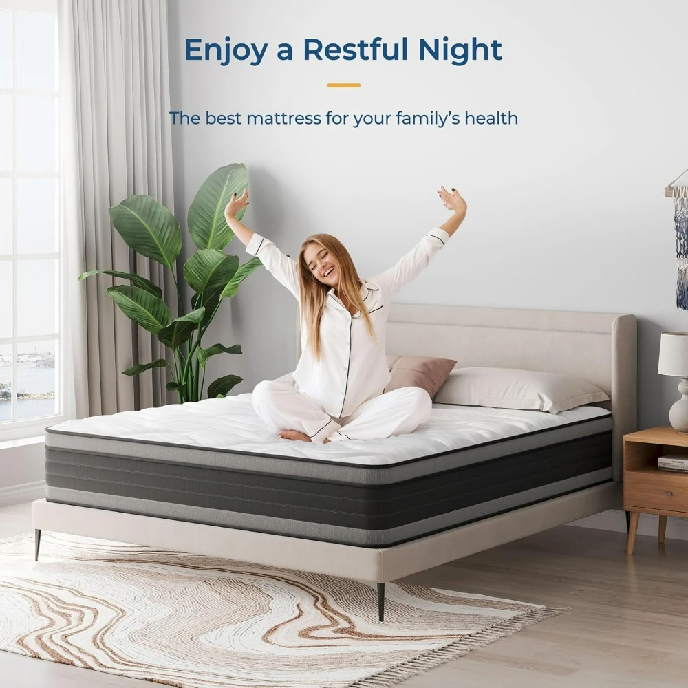 12-inch mixed large box mattress, memory sponge and independent bagged spring, medium hardness mattress 5