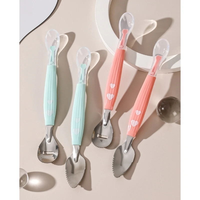 Dual-Head Baby Spoon Feeding Spoon for Fruit Puree Making Toddler Multipurpose Feeder Spoons Safe Tableware baby feeding spoon