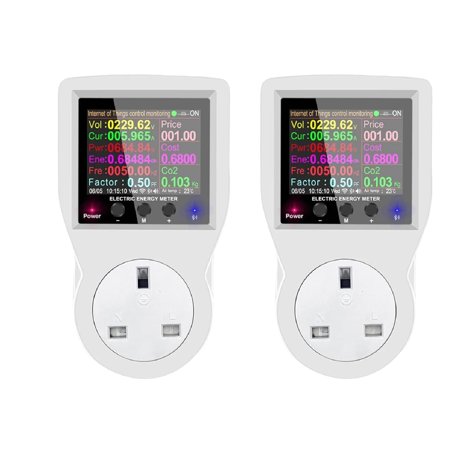 WiFi 전력 측정기 콘센트형 AC85-265V 디지털 전력계 kWh 전압 전류 소비전력 모니터링 가정 사무실 스마트홈용