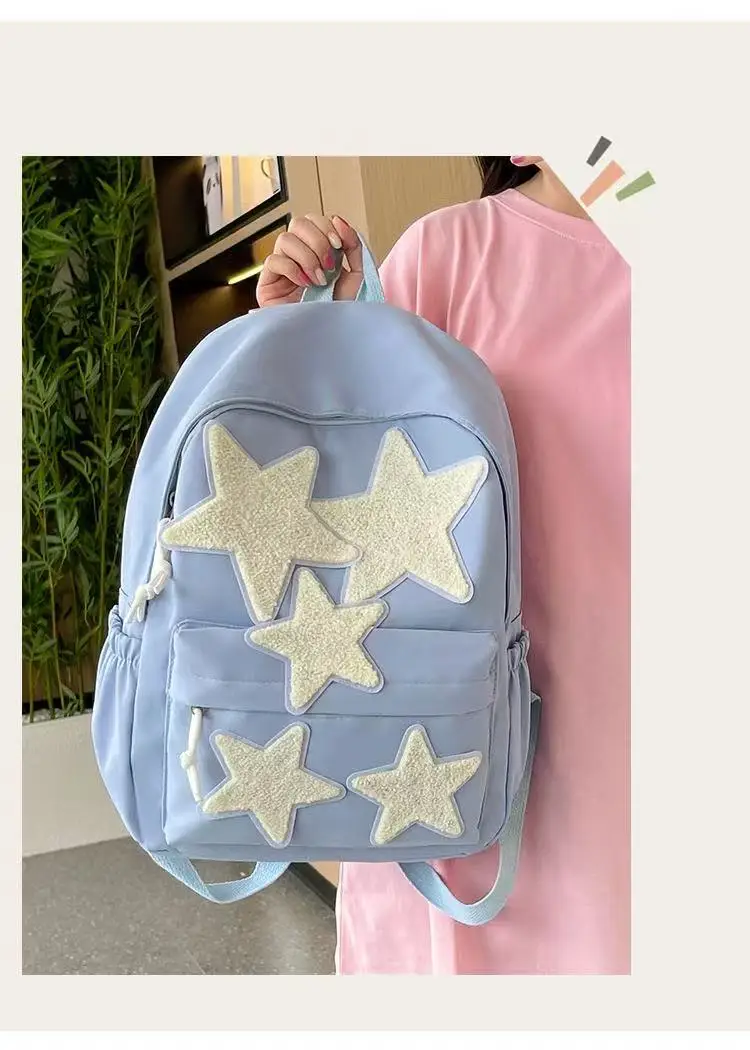 Cute backpack, homemade backpack, pentagram versatile backpack, college student, niche girl, high school student backpack 5