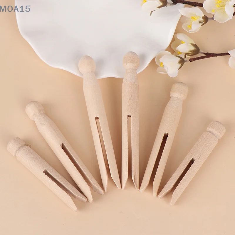 

5pcs Wood Dolly Peg Traditional Dolly Style Wooden Clothes Pegs Pins Clips Round Wooden Clothespin Wooden Crafts 8-11CM