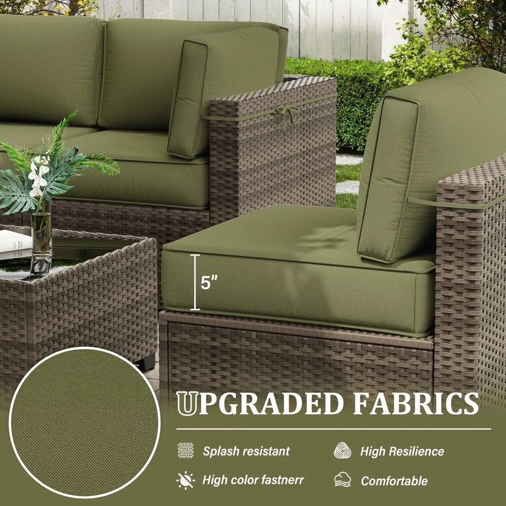 14-Piece Patio Sofa Cushion Set 4
