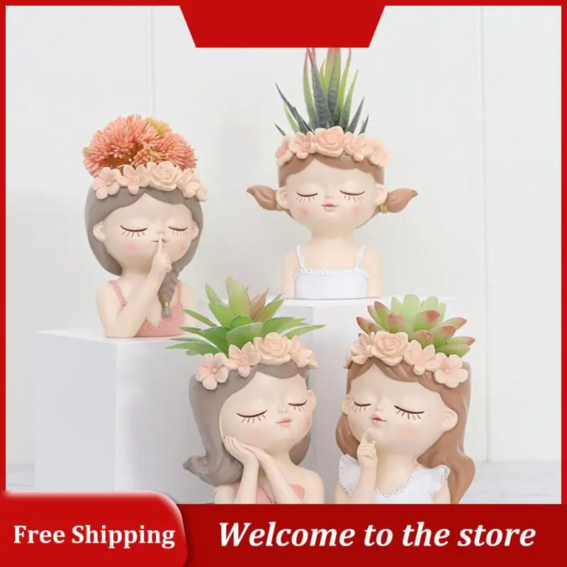 

Цветочный горшок, кактус, плантатор с закрытыми глазами, цветочный горшок для рабочего стола с отверстиями для слива, садовый декор, горшок для цветов для дома