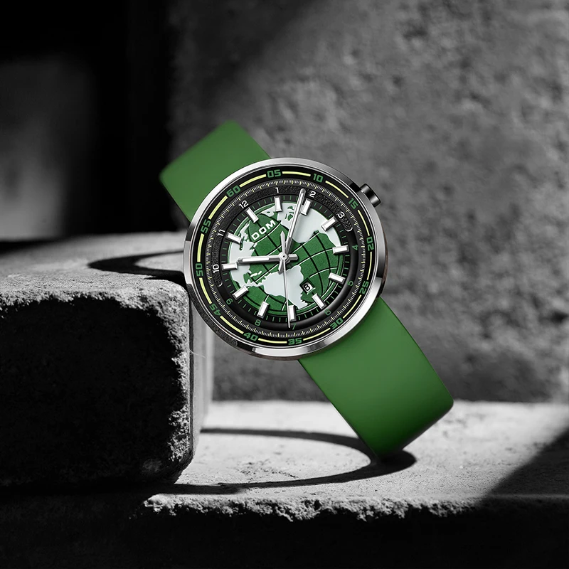 DOM watch for men automatic  fashion simple businesscus casual wach Creative earth design, environmental color pattern